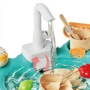 اسباب بازی سینک ظرفشویی و سرسره ماهی آبی Dream Play Pool 2 in 1_اسباب بازی لوازم خانگی